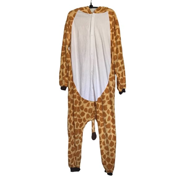 Giraffe Costume Unisex Adults Size Medium One Piece Pajamas Halloween Party - Picture 4 of 12